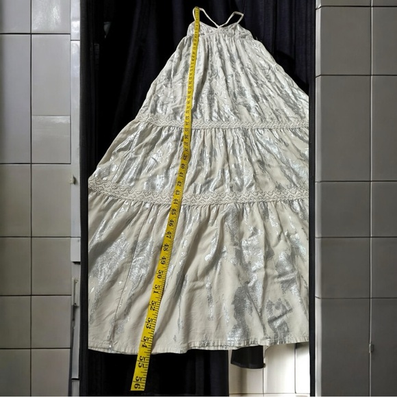 Mossimo Supply Co.  Maxi Dress ivory with metallic Silver Size Small - Picture 6 of 12